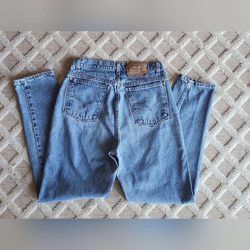 Vintage 90s Rare Levi’s Orange Tab 15921 Tapered Leg High Waist Mom Jeans Size12
